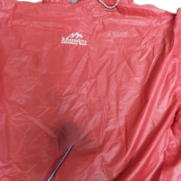 VINTAGE Khumbu ASAR Jacket Mens Size Large Red Mesh Lined Windbreaker Hooded - Picture 10 of 14